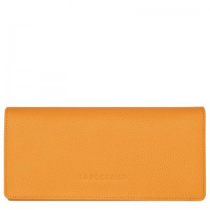 Apricot Orange Women's Longchamp Le Foulonné Continental Wallets | IUHJS-7236