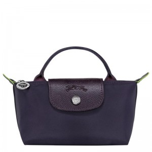 Bilberry Purple Women's Longchamp Le Pliage Green with handle Pouches | YQHSL-2958