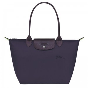 Bilberry Purple Women's Longchamp Le Pliage Green M Tote Bag | OIJNB-9621