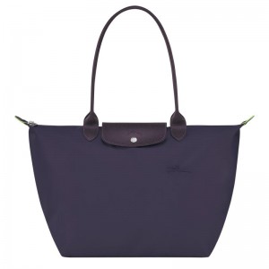 Bilberry Purple Women's Longchamp Le Pliage Green L Tote Bag | ZKRLB-0259