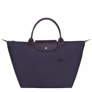 Bilberry Purple Women's Longchamp Le Pliage Green M Handbags | VPCIH-1245