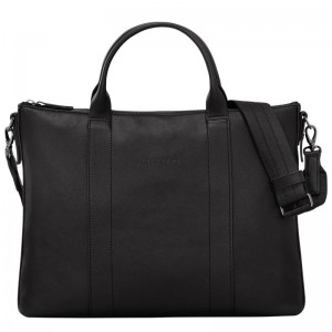 Black Men's Longchamp 3D Briefcase | EQYFL-9146