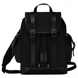 Black Men's Longchamp Boxford Backpacks | VNEPC-6408