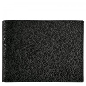 Black Men's Longchamp Le Foulonné Wallets | LJUOI-9402