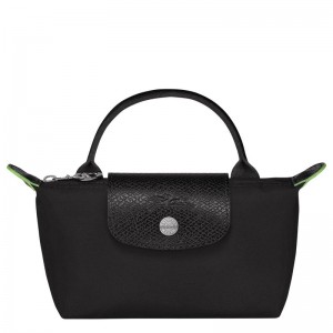 Black Women's Longchamp Le Pliage Green with handle Pouches | EWYNH-4596