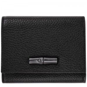 Black Women's Longchamp Roseau Essential Wallets | FKMRP-9074