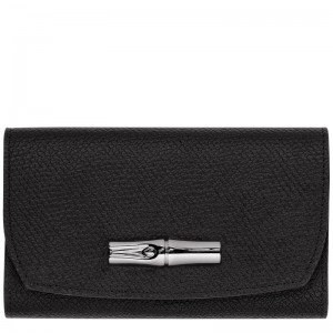 Black Women's Longchamp Roseau Wallets | RVSLA-5043