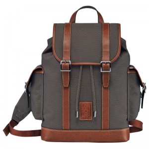 Brown Men's Longchamp Boxford Backpacks | EXUYM-9138