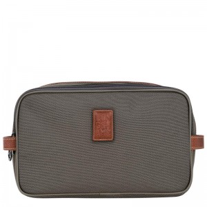 Brown Men's Longchamp Boxford Toiletry Bags | ANEZU-1024