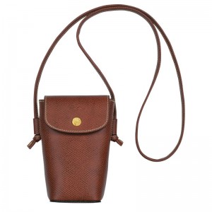 Brown Men's Longchamp Épure with leather lace Phone Case | XYLDU-0214