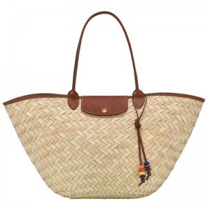 Brown Women's Longchamp Le Panier Pliage XL Basket Bag | RXGMU-6173