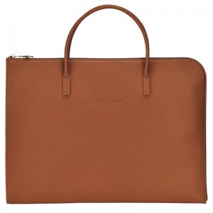 Caramel Brown Men's Longchamp Le Foulonné S Briefcase | BFKNM-1268