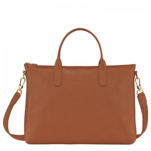 Caramel Brown Women's Longchamp Le Foulonné S Briefcase | KXHDW-7328