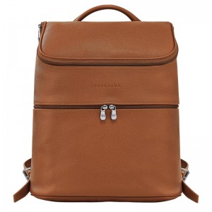 Caramel Brown Women's Longchamp Le Foulonné Backpacks | OQFDX-1506