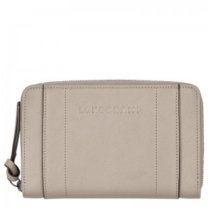 Clay Grey Women's Longchamp 3D Wallets | YHRKL-3826