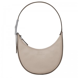 Clay Grey Women's Longchamp Roseau Essential S Hobo Bags | VNTGX-9247