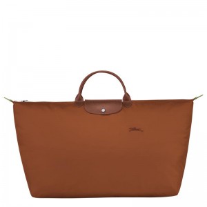 Cognac Brown Men's Longchamp Le Pliage Green M Travel Bags | AXNCJ-9406