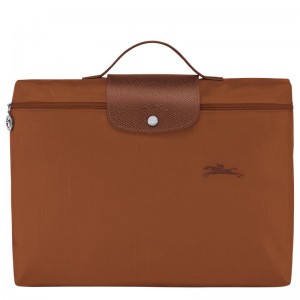 Cognac Brown Men's Longchamp Le Pliage Green S Briefcase | KBLJD-4371