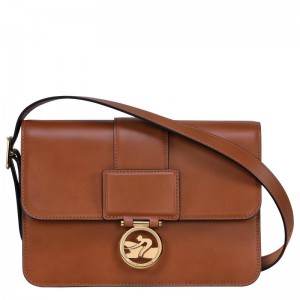 Cognac Brown Women's Longchamp Box-Trot M Crossbody Bags | UABMW-3806