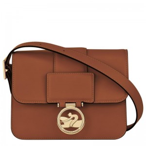 Cognac Brown Women's Longchamp Box-Trot S Crossbody Bags | QESOA-5362