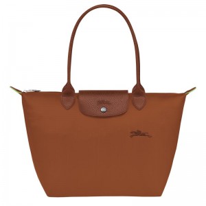 Cognac Brown Women's Longchamp Le Pliage Green M Tote Bag | AUZBF-4176