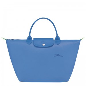 Cornflower Blue Women's Longchamp Le Pliage Green M Handbags | QCUKH-6890