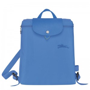 Cornflower Blue Women's Longchamp Le Pliage Green M Backpacks | RFOMT-2195