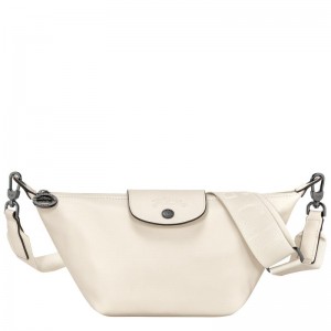 Ecru White Men's Longchamp Le Pliage Xtra XS Crossbody Bags | MQGUJ-4790