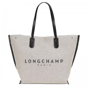 Ecru White Women's Longchamp Essential L Tote Bag | HPJKQ-5743