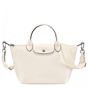 Ecru White Women's Longchamp Le Pliage Xtra S Handbags | ZQTWR-0413