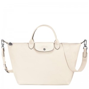 Ecru White Women's Longchamp Le Pliage Xtra L Handbags | POZCM-2748