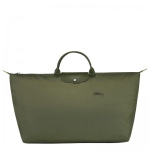 Forest Green Men's Longchamp Le Pliage Green M Travel Bags | XTGES-0893