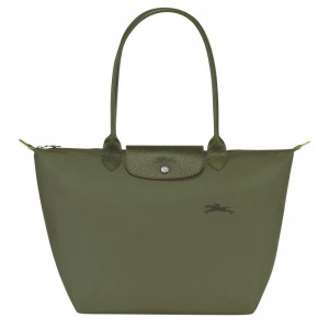 Forest Green Women's Longchamp Le Pliage Green L Tote Bag | AGFNC-4369