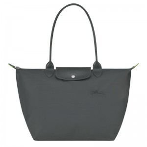 Graphite Grey Women's Longchamp Le Pliage Green L Tote Bag | OHBLS-3048