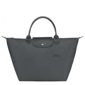 Graphite Grey Women's Longchamp Le Pliage Green M Handbags | ALEMH-1305