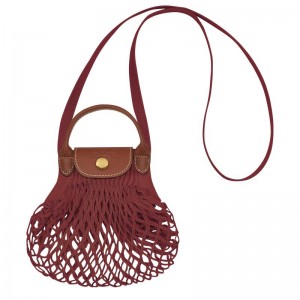 Mahogany Brown Women's Longchamp Le Pliage Filet XS Mesh Bag | UNHQV-8496