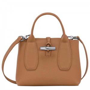 Natural Brown Women's Longchamp Roseau S Handbags | XHISW-2614