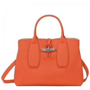 Orange Women's Longchamp Roseau M Handbags | ROBHN-3689