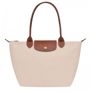 Paper White Women's Longchamp Le Pliage Original M Tote Bag | QEWXM-4609