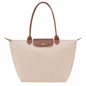 Paper White Women's Longchamp Le Pliage Original L Tote Bag | LUOAZ-7190