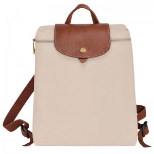 Paper White Women's Longchamp Le Pliage Original M Backpacks | NJVMX-0528