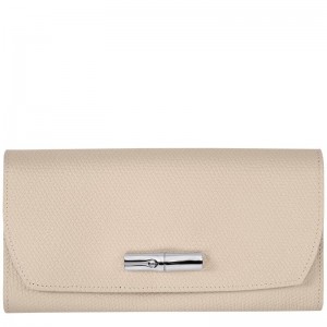 Paper White Women's Longchamp Roseau Continental Wallets | SFAWE-8735