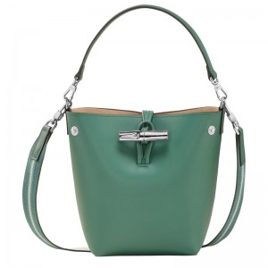 Sage Green Women's Longchamp Roseau XS Bucket Bag | ZKBTJ-5930