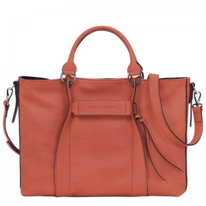 Sienna Red Women's Longchamp 3D L Handbags | HQTFX-4175