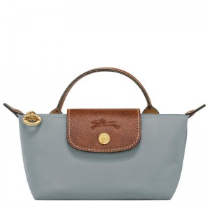 Steel Grey Women's Longchamp Le Pliage Original with handle Pouches | OBSTL-1942