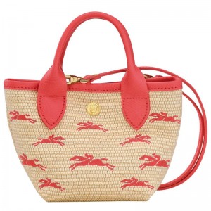 Strawberry Red Women's Longchamp Le Panier Pliage XS Basket Bag | ATEKJ-2873