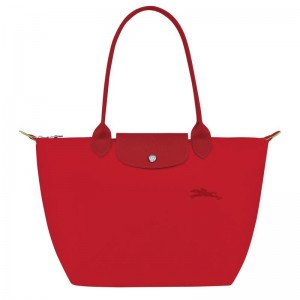 Tomato Red Women's Longchamp Le Pliage Green M Tote Bag | SGMDH-6503