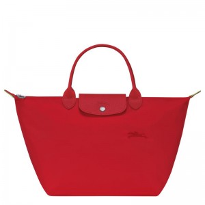 Tomato Red Women's Longchamp Le Pliage Green M Handbags | EWHBJ-1276