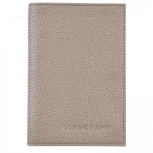 Turtledove Grey Men's Longchamp Le Foulonné Passport cover Passport Bag | TGEAV-3486