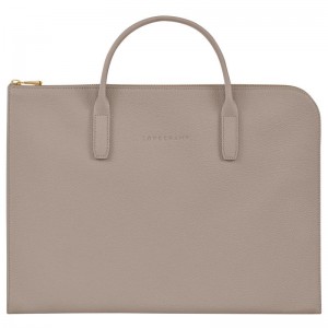 Turtledove Grey Men's Longchamp Le Foulonné S Briefcase | UHBQM-5390